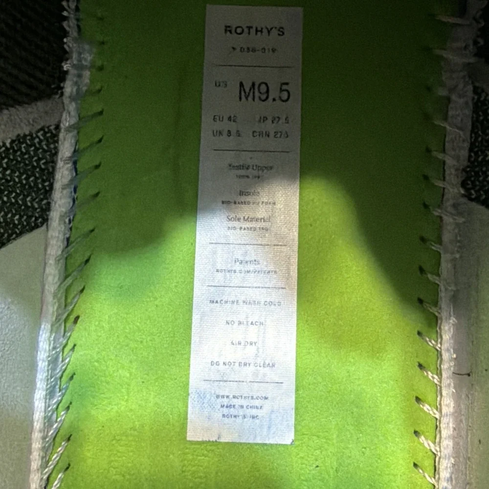 Rothy's The RS01 Sneaker Men's Size 10.5 - Hunter Green/Off-White
